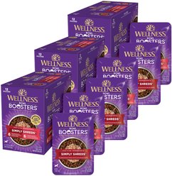 Wellness Bowl Boosters Simply Shreds Variety Pack Dog Food Topping, 2.8-oz pouch, bundle of 36