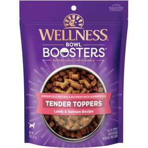 Wellness Bowl Boosters Tender Toppers Grain-Free Lamb & Salmon Dog Food Topper, 8-oz bag