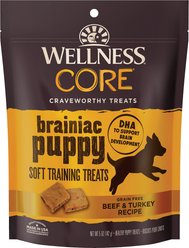 Wellness CORE Brainiac Puppy Beef & Turkey Training Soft Dog Treats, 5-oz bag