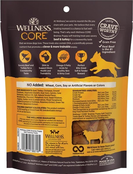Wellness CORE Brainiac Puppy Beef & Turkey Training Soft Dog Treats