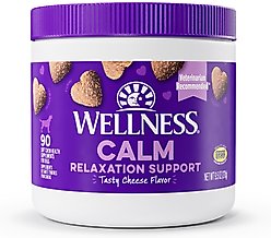 Wellness Calm Relaxation Support Cheese Flavor Chew Supplements for Dogs, 90 count