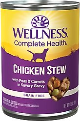 Wellness Chicken Stew with Peas & Carrots Grain-Free Natural Canned Dog Food, 12.5-oz, case of 12 slide 2 of 8
