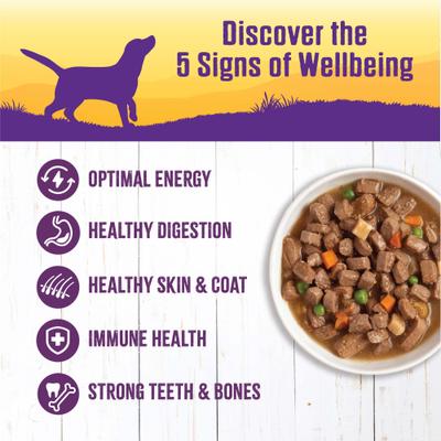 Show full view: Wellness Chicken Stew with Peas & Carrots Grain-Free Natural Canned Dog Food, 12.5-oz, case of 12 slide 5 of 11