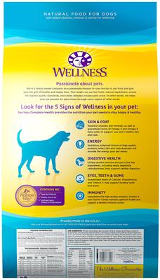 Show full view: Wellness Complete Health Adult Whitefish & Sweet Potato Recipe Dry Food + WellBites Lamb & Salmon Recipe Soft & Chewy Grain-Free Dog Treats slide 2 of 9