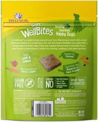 Show full view: Wellness Complete Health Adult Whitefish & Sweet Potato Recipe Dry Food + WellBites Lamb & Salmon Recipe Soft & Chewy Grain-Free Dog Treats slide 5 of 9