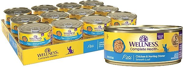 Wellness Complete Health Chicken & Herring Formula Grain-Free Canned Cat Food
