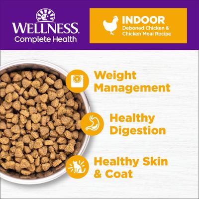 Show full view: Wellness Complete Health Chicken Indoor Dry Cat Food, 5-lb bag slide 5 of 11