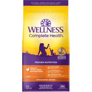 Wellness Complete Health Chicken & Rice Dry Cat Food, 5-lb bag