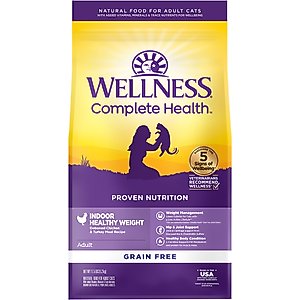 Wellness Complete Health Grain-Free Indoor Healthy Weight Chicken Recipe Natural Dry Cat Food, 11.5-lb bag