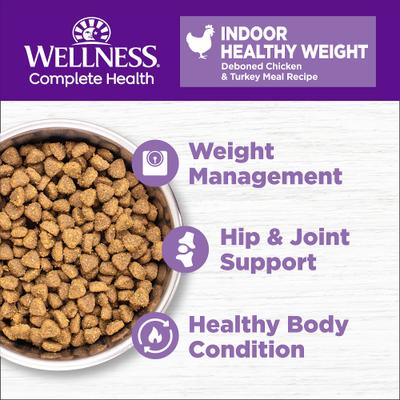 Show full view: Wellness Complete Health Grain-Free Indoor Healthy Weight Chicken Recipe Natural Dry Cat Food, 23-lb bundle  slide 5 of 11