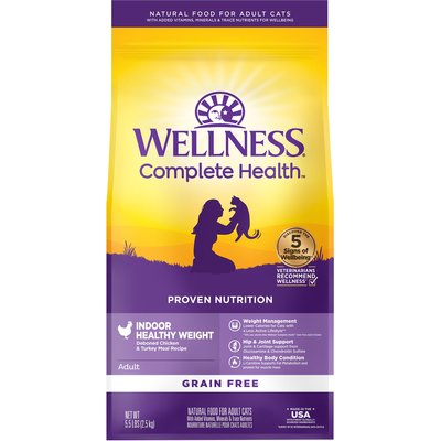 Wellness Wellness Complete Health Grain-Free Indoor Healthy Weight Chicken Recipe Natural Dry Cat Food, 5.5-lb bag