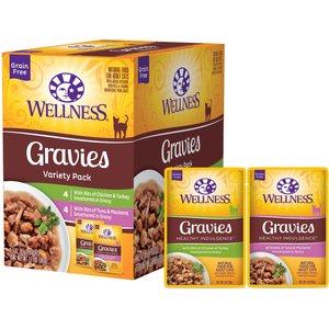 Wellness CORE+ Immune Health Chicken & Turkey Natural Grain-Free Pate Wet Cat Food, 2.8-oz can, case of 12