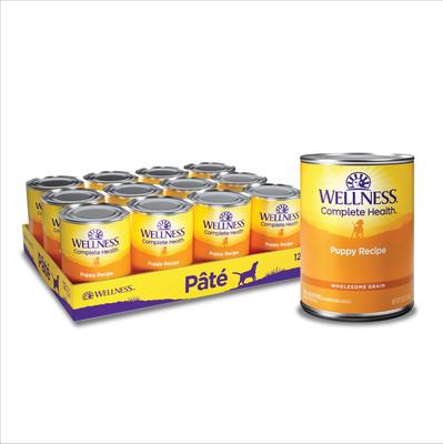 Show full view: Wellness Complete Health Just for Puppy Canned Dog Food, 12.5-oz, case of 12 + Wellness Soft Puppy Bites Lamb & Salmon Recipe Grain-Free Dog Treats, 3-oz pouch slide 2 of 9