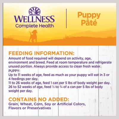 Show full view: Wellness Complete Health Just for Puppy Canned Dog Food, 12.5-oz, case of 12 slide 7 of 10