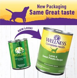 Wellness Complete Health Lamb & Sweet Potato Formula Canned Dog Food, 12.5-oz, case of 12 slide 2 of 9
