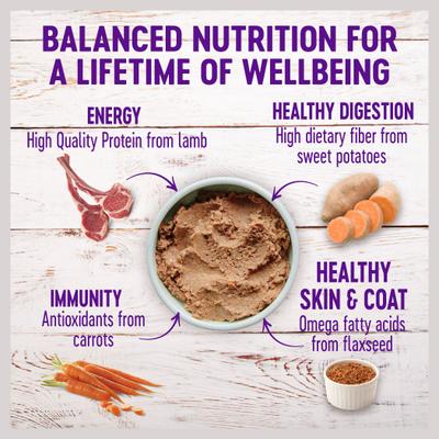 Show full view: Wellness Complete Health Lamb & Sweet Potato Formula Canned Dog Food, 12.5-oz, case of 12 slide 10 of 13