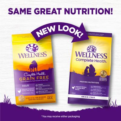 Show full view: Wellness Complete Health Natural Adult Grain-Free Chicken Meal Dry Dog Food, 22-lb bag slide 3 of 11