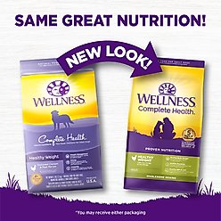 Wellness Complete Health Natural Adult Healthy Weight Chicken & Peas Dry Dog Food, 24-lb bag slide 2 of 9