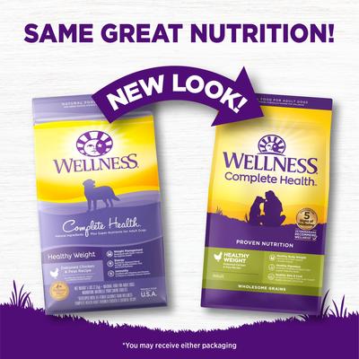 Show full view: Wellness Complete Health Natural Adult Healthy Weight Chicken & Peas Dry Dog Food, 24-lb bag slide 3 of 11