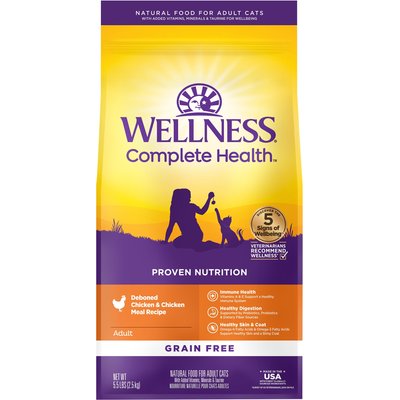 Wellness Wellness Complete Health Natural Grain-Free Deboned Chicken & Chicken Meal Dry Cat Food, 5.5-lb bag