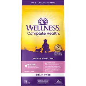 Wellness Complete Health Natural Grain-Free Deboned Chicken & Chicken Meal Dry Kitten Food, 5.5-lb bag