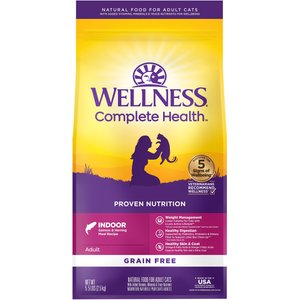 Wellness Complete Health Natural Grain-Free Salmon & Herring Dry Cat Food, 5.5-lb bag