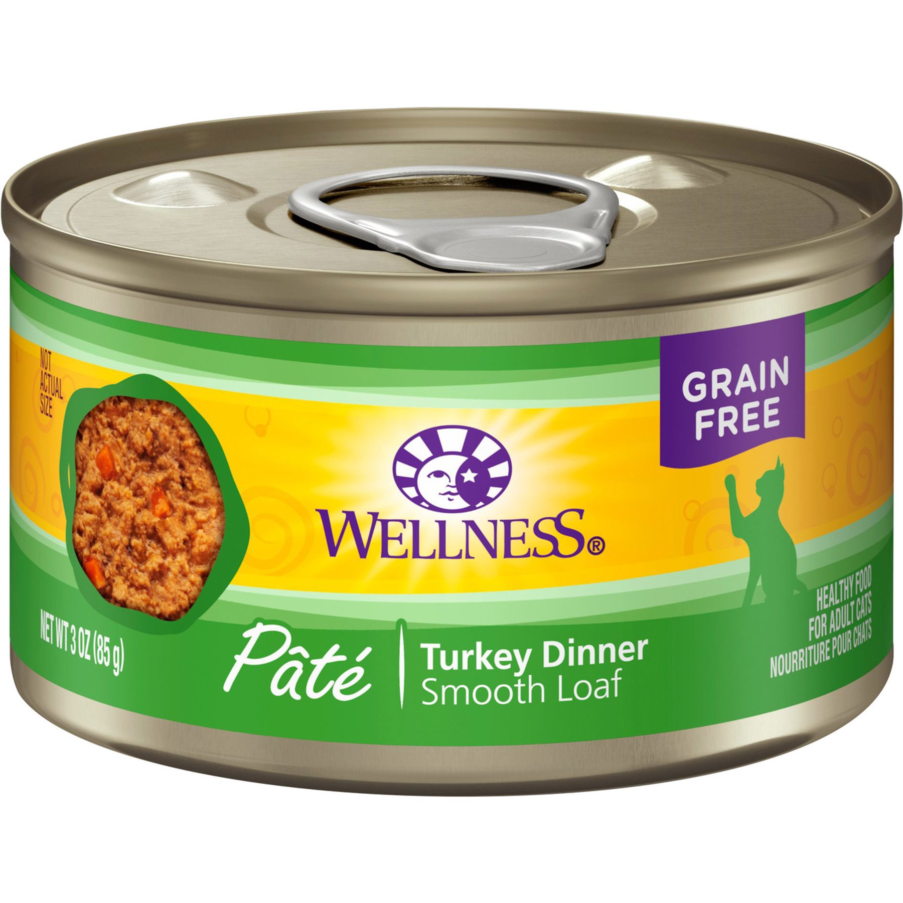 Wellness Complete Health Pate Turkey Natural Grain-Free Wet Cat Food, 3-oz can, case of 4