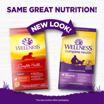 Show full view: Wellness Complete Health Senior Deboned Chicken & Barley Recipe Dry Dog Food, 26-lb bag slide 3 of 12