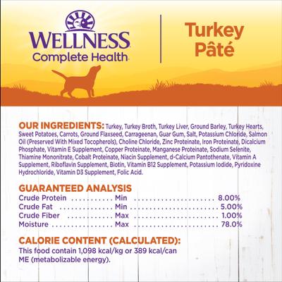 Show full view: Wellness Complete Health Turkey & Sweet Potato Formula Canned Dog Food, 12.5-oz, case of 12 slide 6 of 11