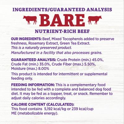 Show full view: Wellness CORE Bowl Boosters Bare Turkey + Bare Beef Freeze-Dried Dog Food Mixer or Topper slide 5 of 10