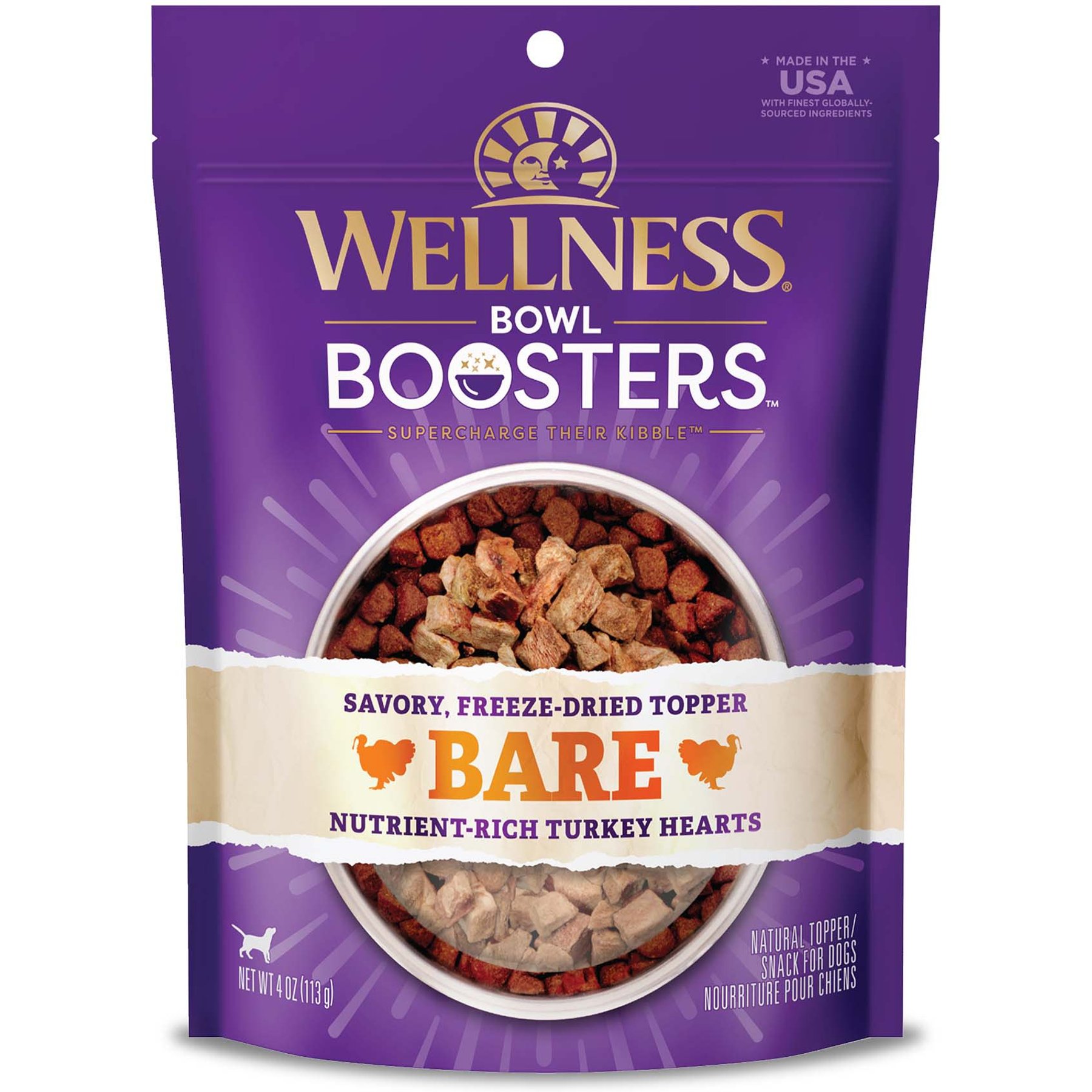 Wellness CORE Bowl Boosters Bare Turkey Freeze-Dried Dog Food Mixer or Topper, 8-oz bundle