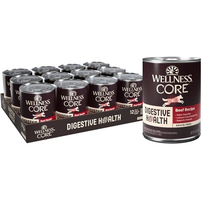 Wellness Wellness CORE Digestive Health Beef Recipe Grain-Free Wet Dog Food, 13-oz can, case of 12