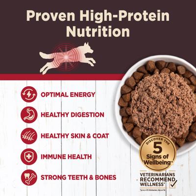 Show full view: Wellness CORE Digestive Health Beef Recipe Grain-Free Wet Dog Food, 13-oz can, case of 12 slide 3 of 12