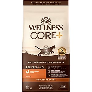 Wellness CORE Digestive Health Wholesome Grains Chicken & Rice Recipe Dry Cat Food, 5-lb bag