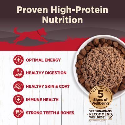 Show full view: Wellness CORE Grain-Free Beef, Venison & Lamb Formula Canned Dog Food, 12.5-oz, case of 12 slide 3 of 10