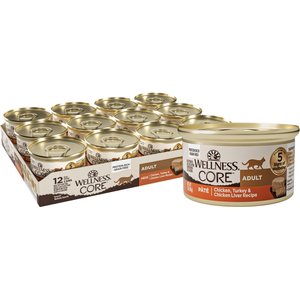 Wellness CORE Grain-Free Chicken, Turkey & Chicken Liver Formula Canned Cat Food Wellness CORE Grain-Free Chicken, Turkey & Chicken Liver Formula Canned Cat Food