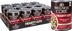Wellness CORE Grain-Free Hearty Cuts in Gravy Beef & Venison Recipe Canned Dog Food, 12.5-oz, case of 12