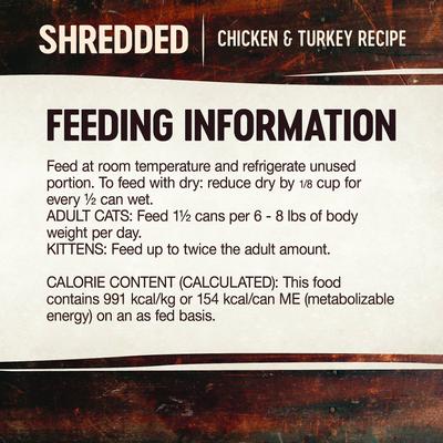 Show full view: Wellness CORE Grain-Free Hearty Cuts in Gravy Shredded Chicken & Turkey Recipe Canned Cat Food, 5.5-oz, case of 24 slide 7 of 11