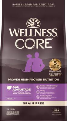 Show full view: Wellness CORE Grain-Free Senior Deboned Turkey Recipe Dry Dog Food, 12-lb bag + Old Mother Hubbard Mother's Solution's Hip & Joint Baked Dog Treats, 20-oz bag slide 2 of 9