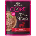 Wellness CORE Grain-Free Small Breed Mini Meals Beef & Chicken Pate Dog Food Pouches, 3-oz, case of 12