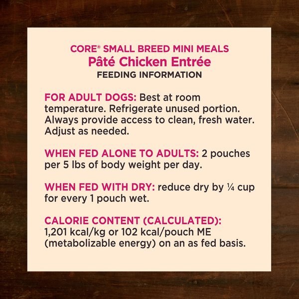 Wellness CORE Grain-Free Small Breed Mini Meals Chunky Chicken & Chicken Liver in Gravy Dog Food Pouches