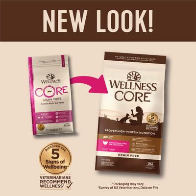 Show full view: Wellness CORE Grain-Free Turkey, Turkey Meal & Duck Formula Natural Dry Cat Food, 11-lb bag slide 3 of 12