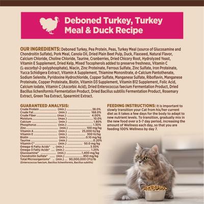 Show full view: Wellness CORE Grain-Free Turkey, Turkey Meal & Duck Formula Natural Dry Cat Food, 5-lb bag slide 9 of 12