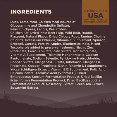 Show full view: Wellness CORE Grain-Free Wild Game Duck, Lamb Meal, Boar & Rabbit Recipe Natural Dry Dog Food, 12-lb bag slide 7 of 12