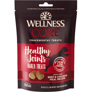 Wellness CORE Healthy Joints Beef & Chicken Grain-Free Dog Treats, 8-oz bag