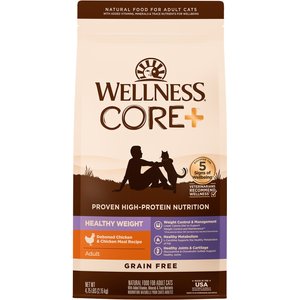 Wellness CORE+ Healthy Weight Poultry Natural High-Protein Dry Cat Food, 4.75-lb bag