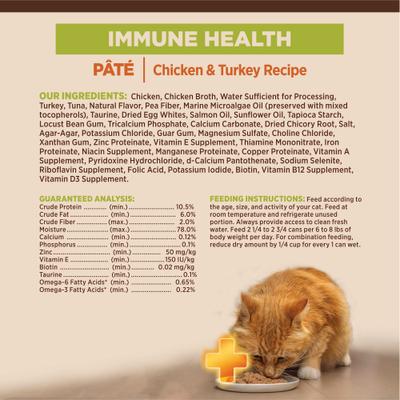 Show full view: Wellness CORE+ Immune Health Chicken & Turkey Natural Grain-Free Pate Wet Cat Food, 2.8-oz can, case of 12 slide 9 of 11