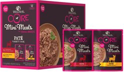 Wellness CORE Mini Meals Beef & Chicken, Chicken Pate Variety Pack Dog Food Pouches, 3-oz, pack of 12