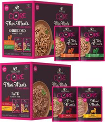 Wellness CORE Mini Meals Chicken & Turkey, Chicken & Lamb Shredded Variety Pack + Beef & Chicken, Chicken Pate Variety Pack Dog Food Pouches