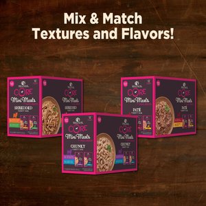 Wellness CORE Mini Meals Chicken & Turkey, Chicken & Lamb Shredded Variety Pack Natural Wet Dog Food Pouches, 3-oz, pack of 12